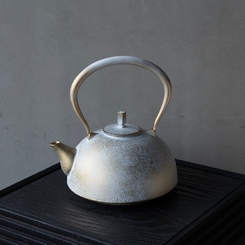25-10S 空間鋳造 鉄瓶 Nanbu 大 白金色 – 雨晴/AMAHARE