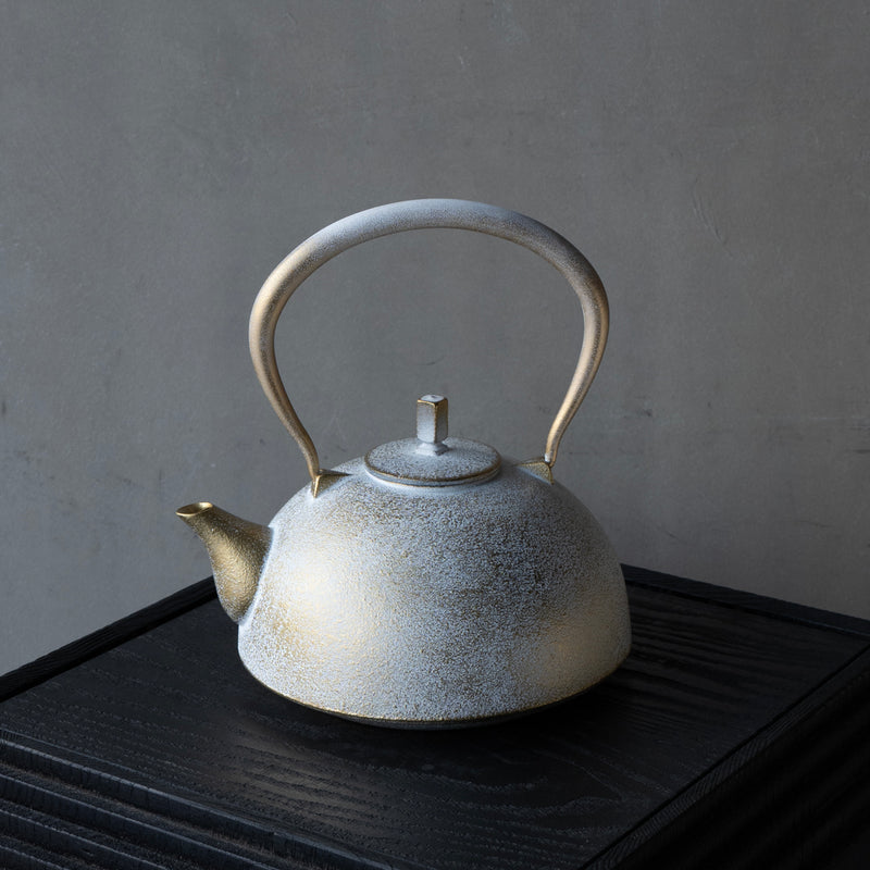 25-10S 空間鋳造 鉄瓶 Nanbu 大 白金色 – 雨晴/AMAHARE