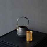 25-10S 空間鋳造 急須 Egg 小 Grayish Blue Gold 鎬細工鉉 桐箱入