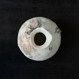 25-10S 池田優子 白磁 白藍釉花器-6