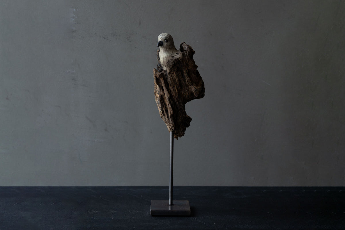 水田典寿 ピューター 流木 鳥 A
