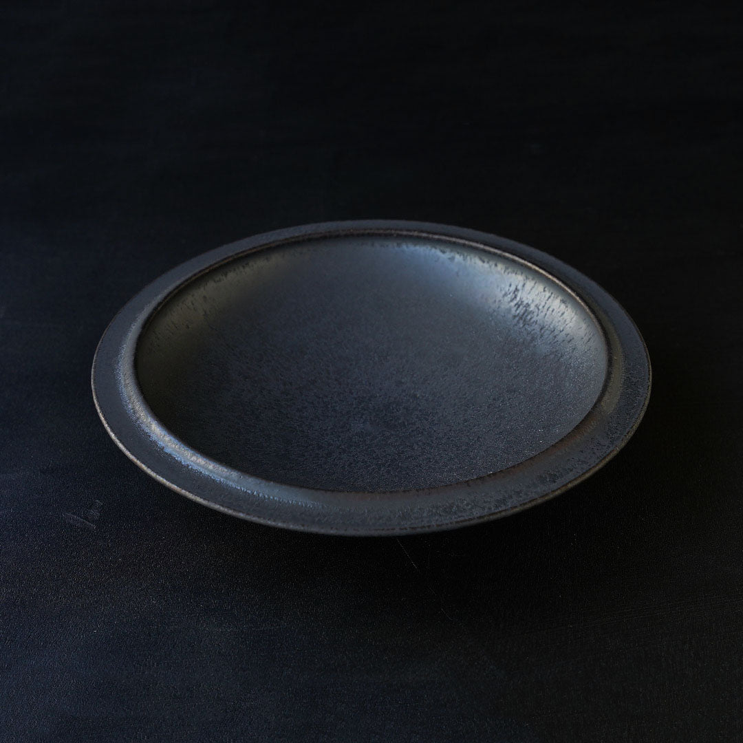 船串篤司　黒プレート　大皿 船串篤司 round plate 黒