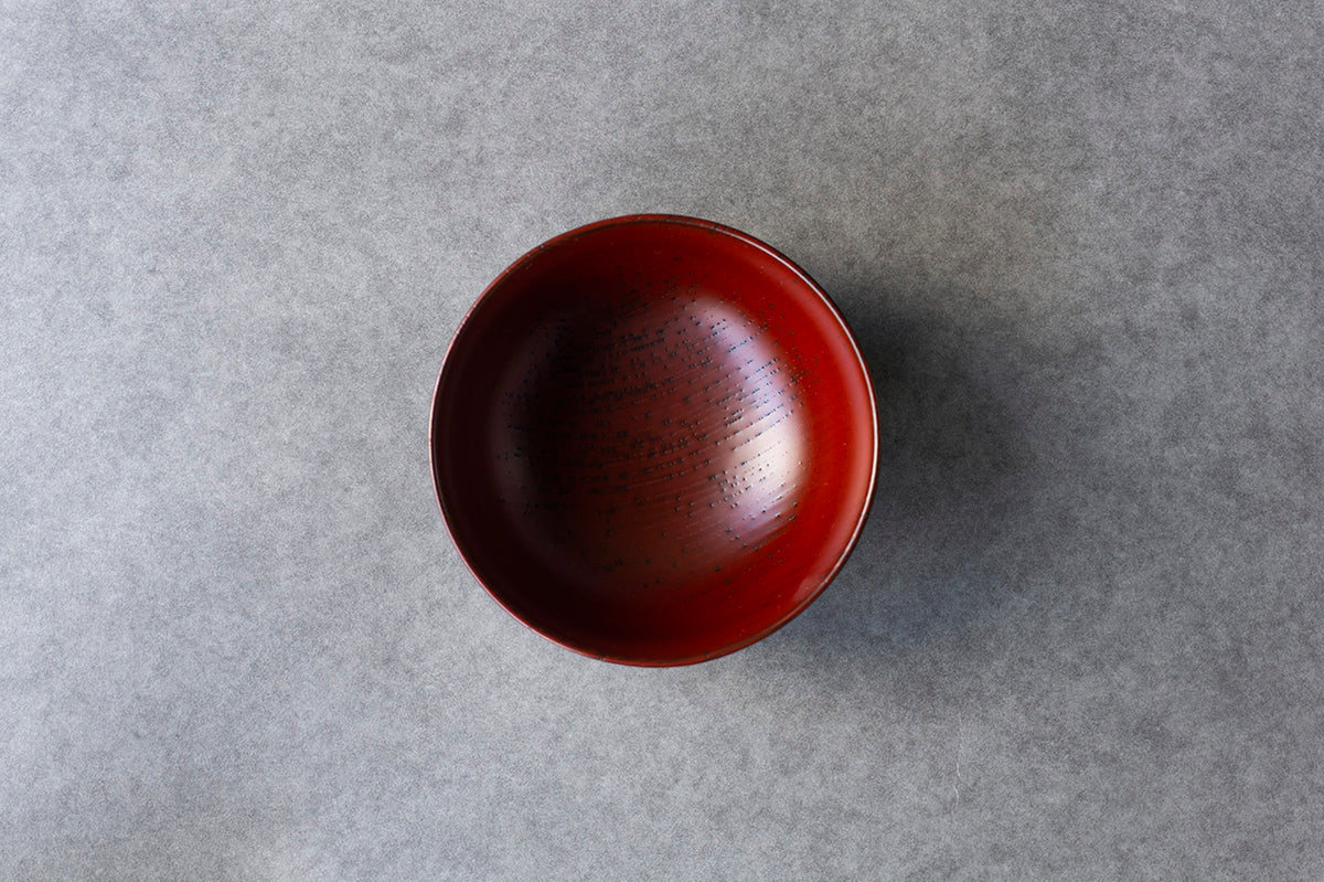 喜八工房 欅 百合型椀 古朱 – 雨晴/AMAHARE