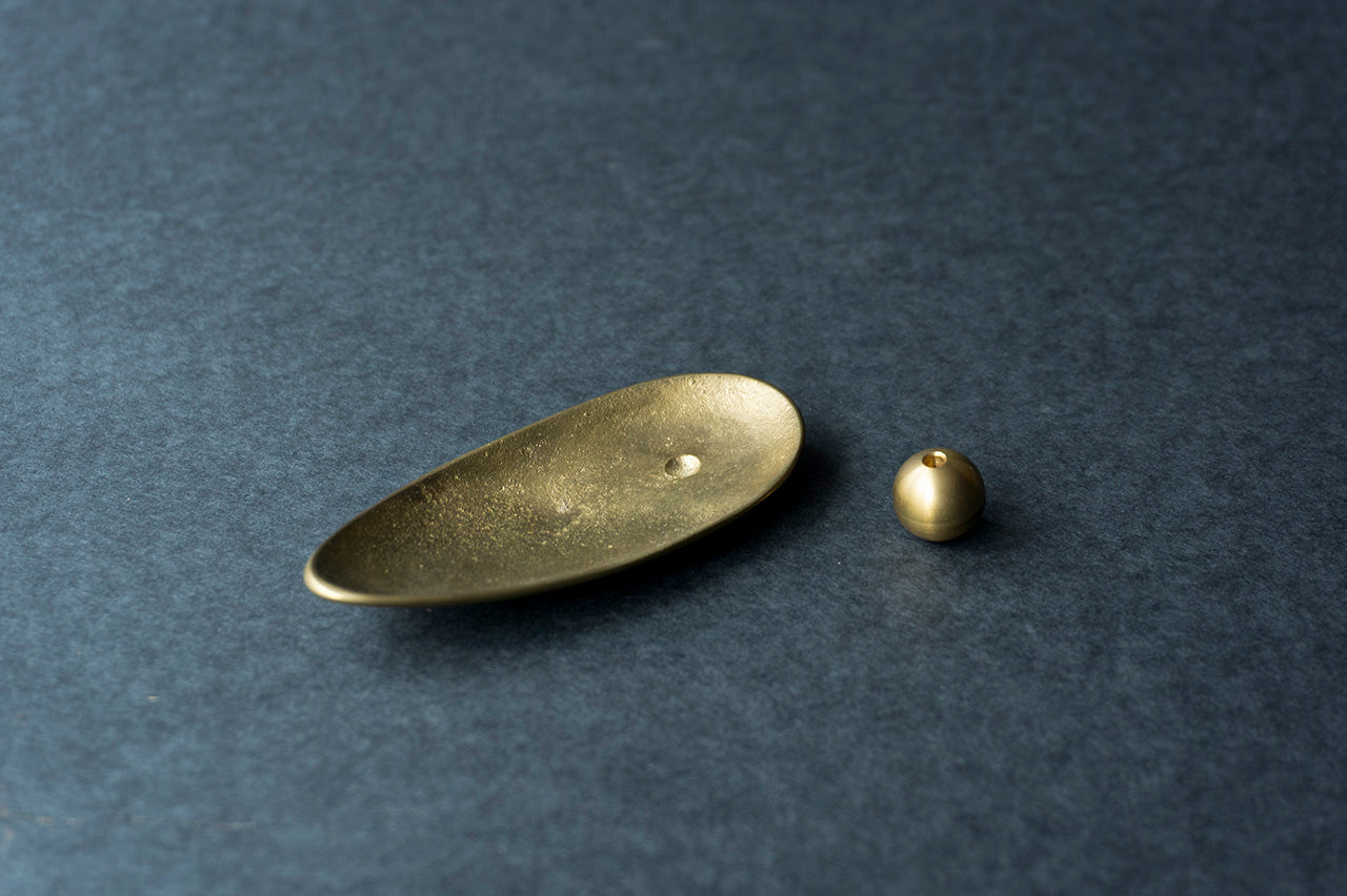 NOUSAKU Incense Holder Set Bamboo Grass Brass