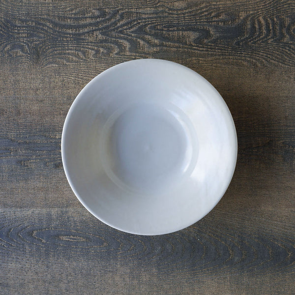●22-TS9  White Glaze Rim Shallow Bowl 22cm