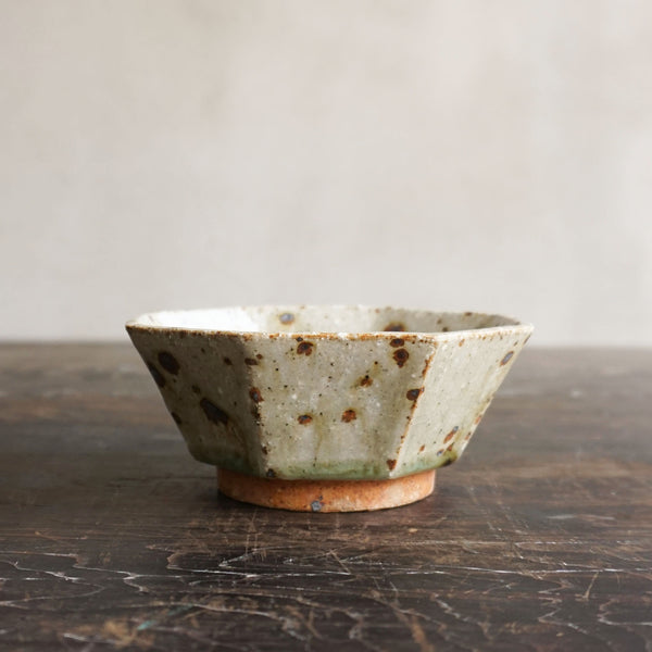 Miyagi Pottery 12cm Octagon Bowl Blue Glaze