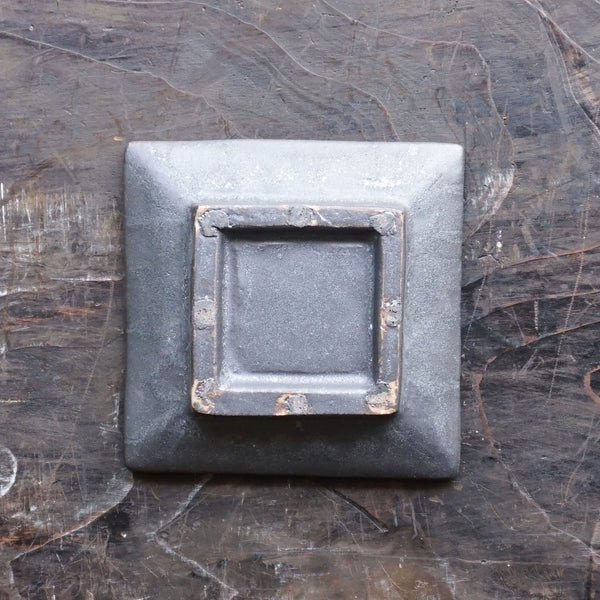Miyagi Pottery Square Plate S Black Glaze