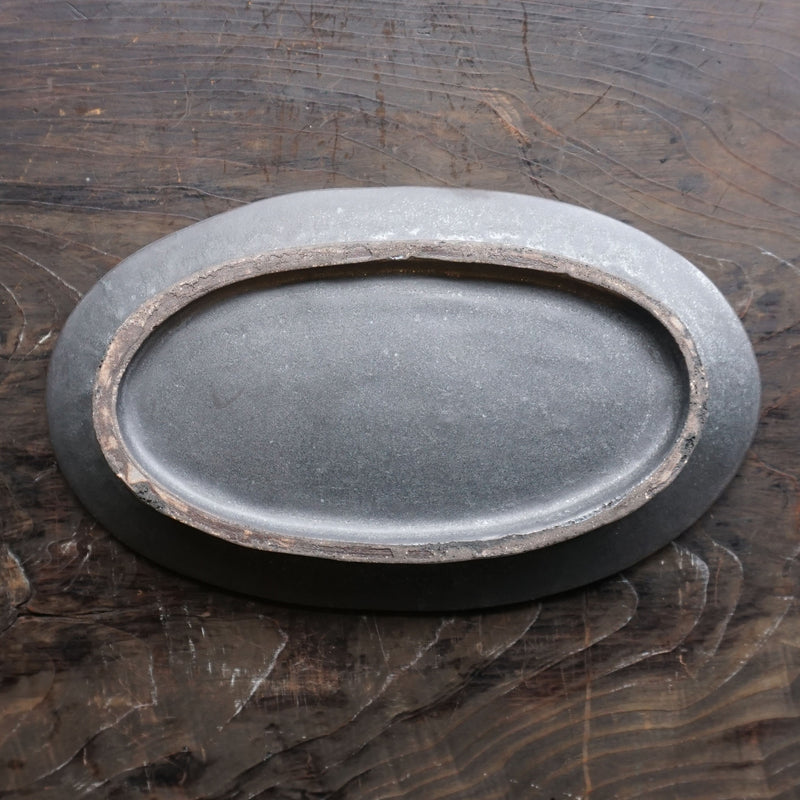 Miyagi Pottery Oval L Black Glaze