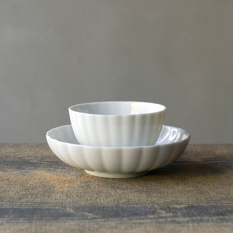 Yuichi Murakami - White Porcelain Tea Bowl Saucer "Rinka"