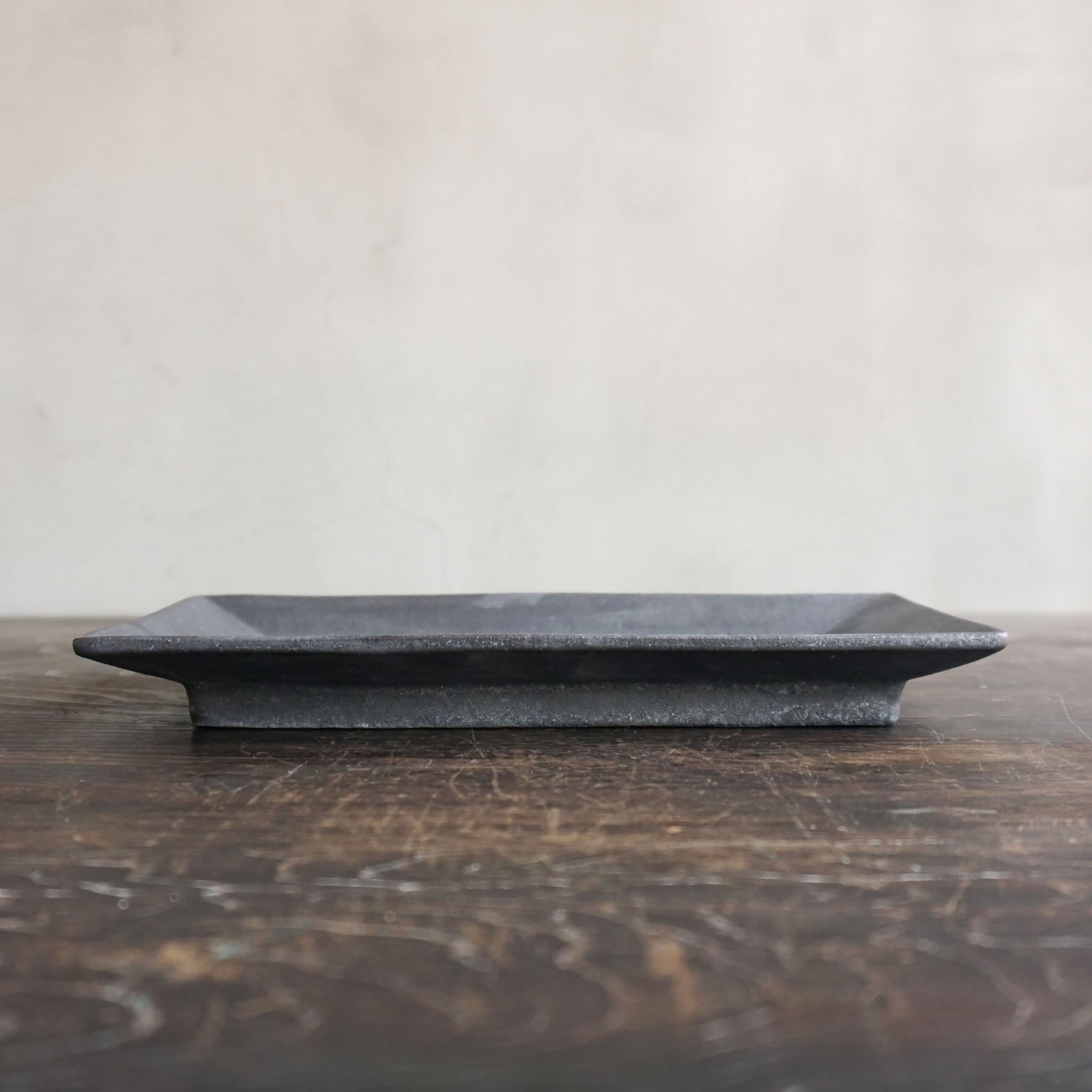 Miyagi Pottery Rectangle Plate Black Glaze