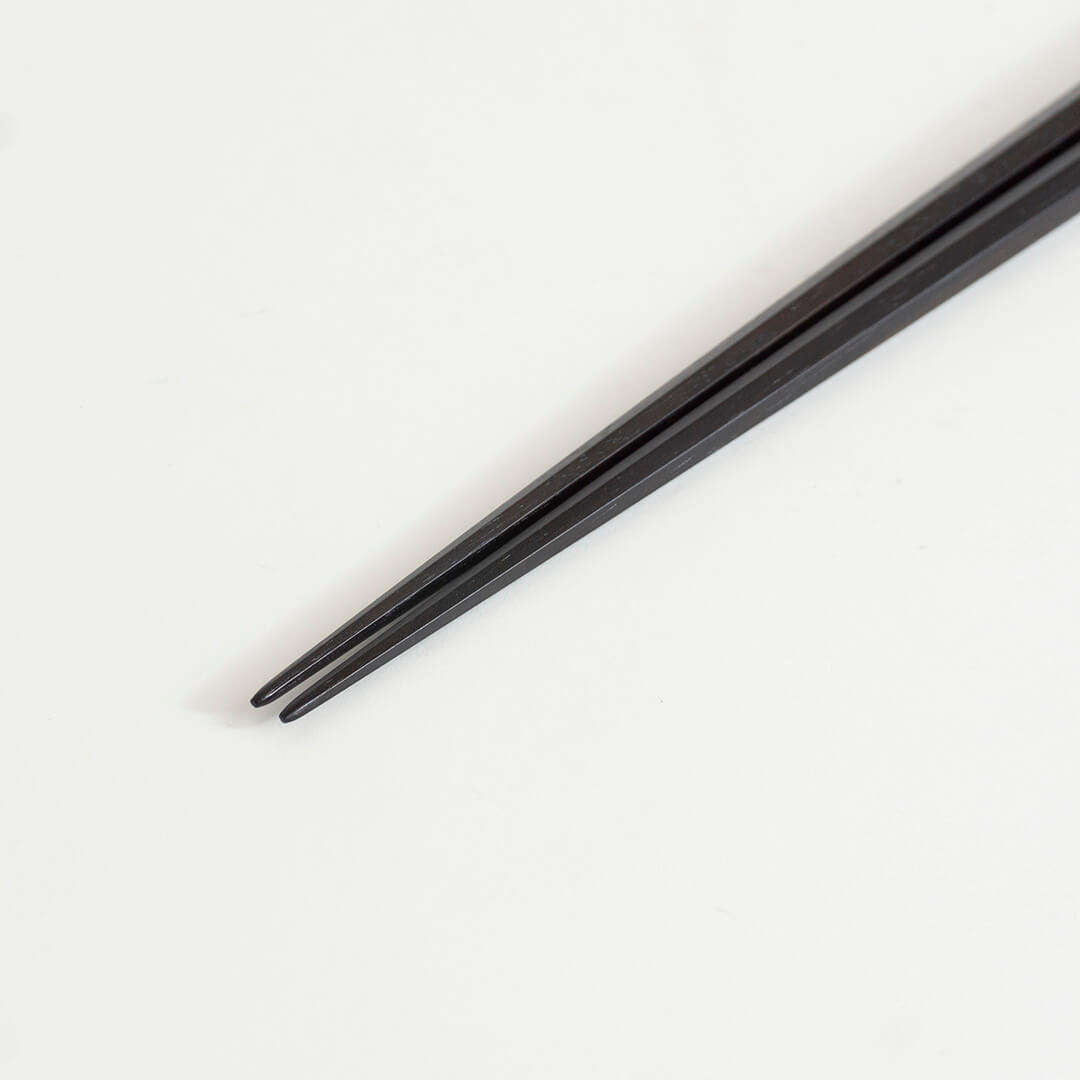 Daikokuya - Rikyu Ebony Chopsticks (Heptagon, Long)