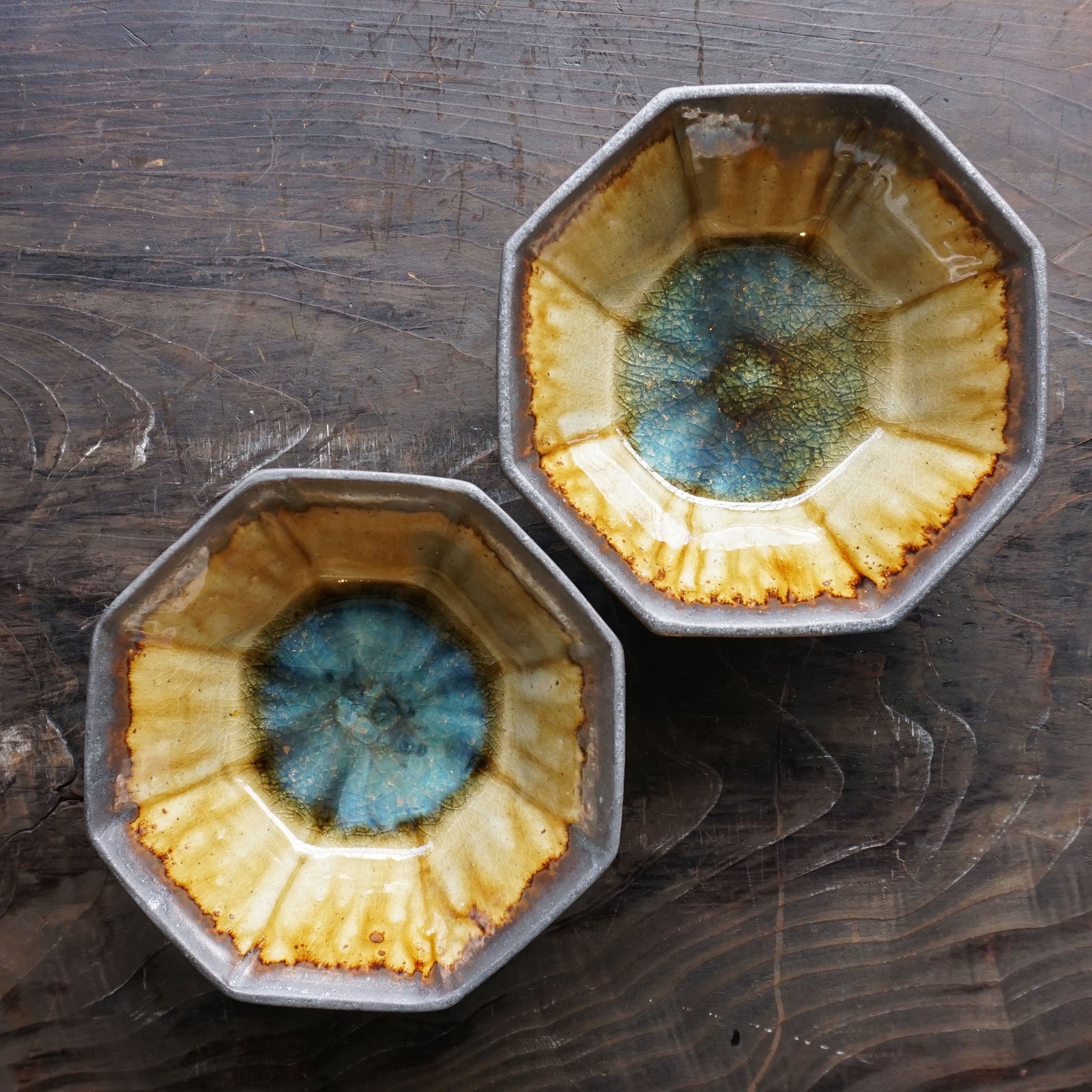 宮城陶器 八角鉢 5寸 黒釉 – 雨晴/AMAHARE