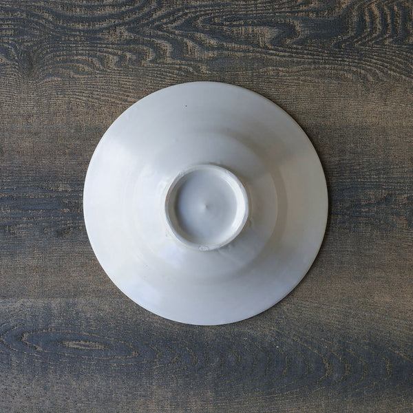 ●22-TS9  White Glaze Rim Shallow Bowl 22cm