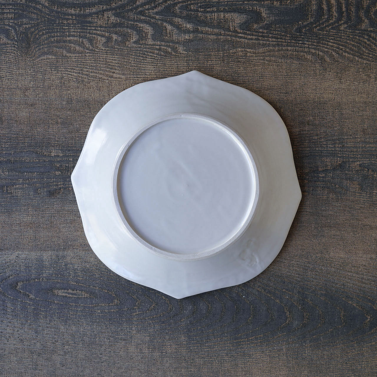 ●22-TS14 White Glaze Dot  23cm Shallow Bowl　A