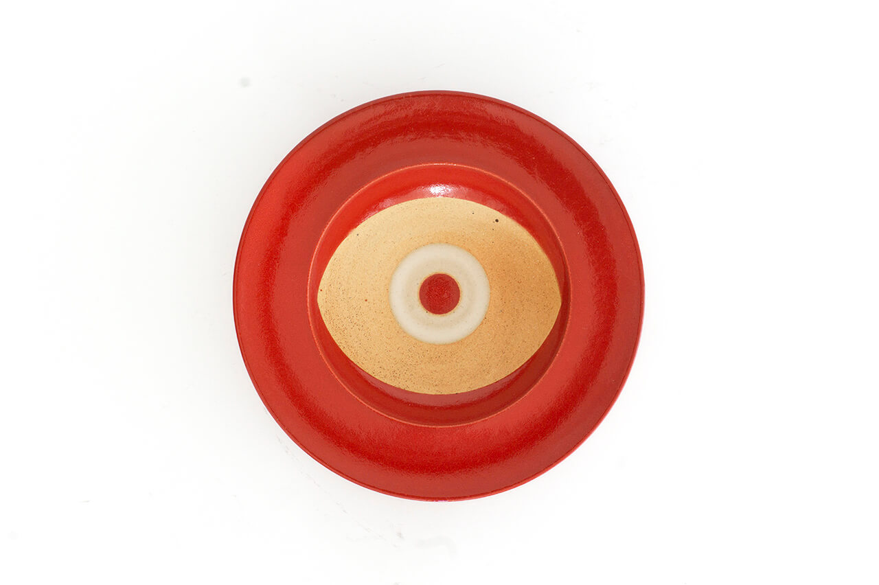 Pottery studio ICHI Mintama Rim Plate 21cm Red