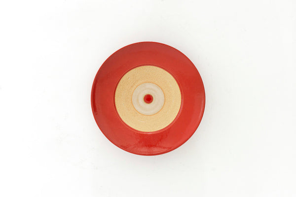 ●21-IK7 -P Mintama Rim Plate 18cm Red