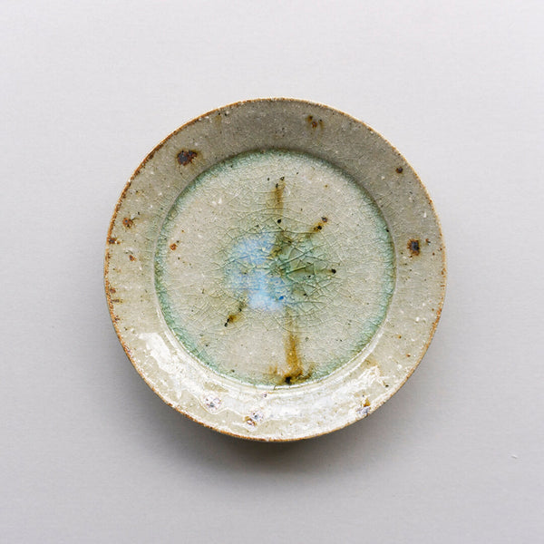 Miyagi Pottery 18cm Rim Plate Blue Glaze