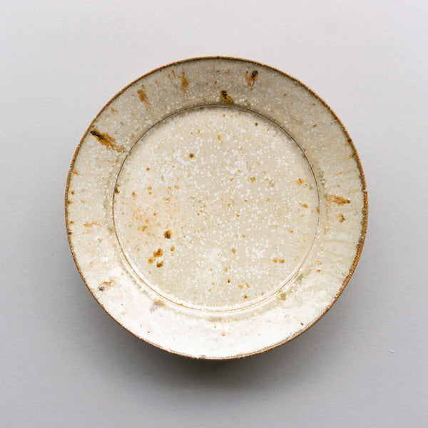 Miyagi Pottery 21cm Rim Plate White Glaze