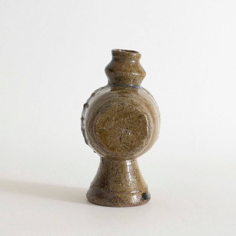 21-T2 Vase Ash Glaze with Wooden Box