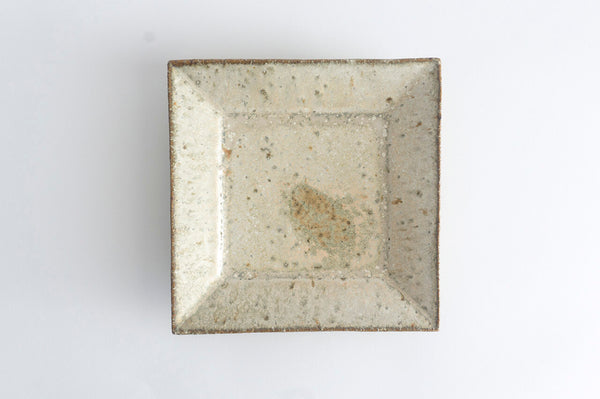 Miyagi Pottery Square Plate L White Glaze