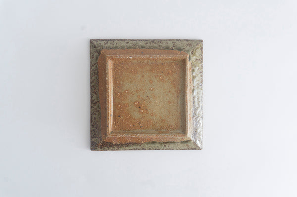 Miyagi Pottery Square Plate M Ash Glaze