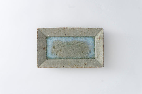 Miyagi Pottery Rectangle Plate Blue Glaze
