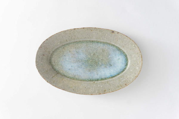 Miyagi Pottery Oval L Blue Glaze