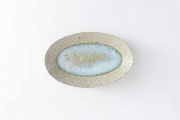 Miyagi Pottery Oval S Blue Glaze