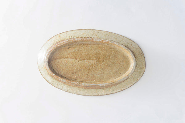 Miyagi Pottery Oval L White Glaze