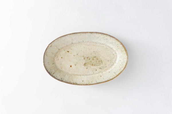 Miyagi Pottery Oval S White Glaze