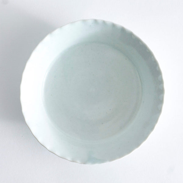 16㎝ bowl with foliate rim white