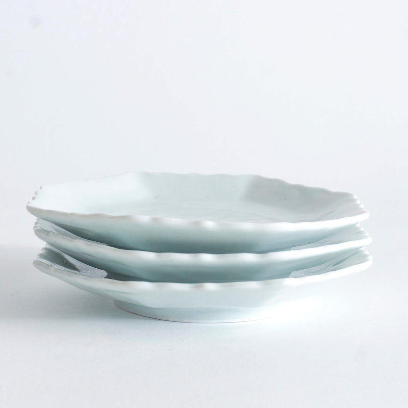11,5㎝ Plate with foliate rim white