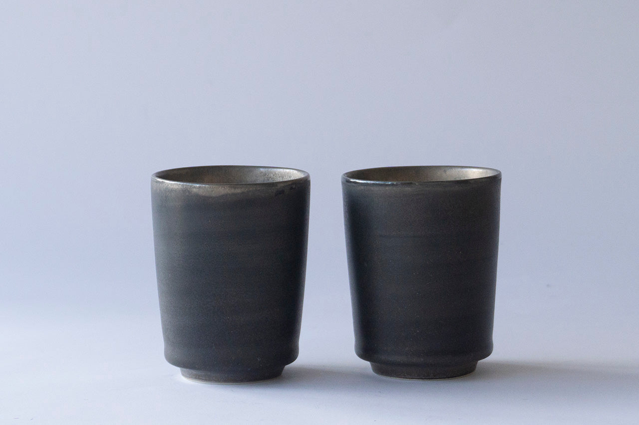 Teacup  Mangan Silver Glaze