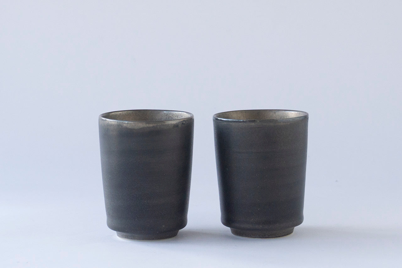 Teacup  Mangan Silver Glaze