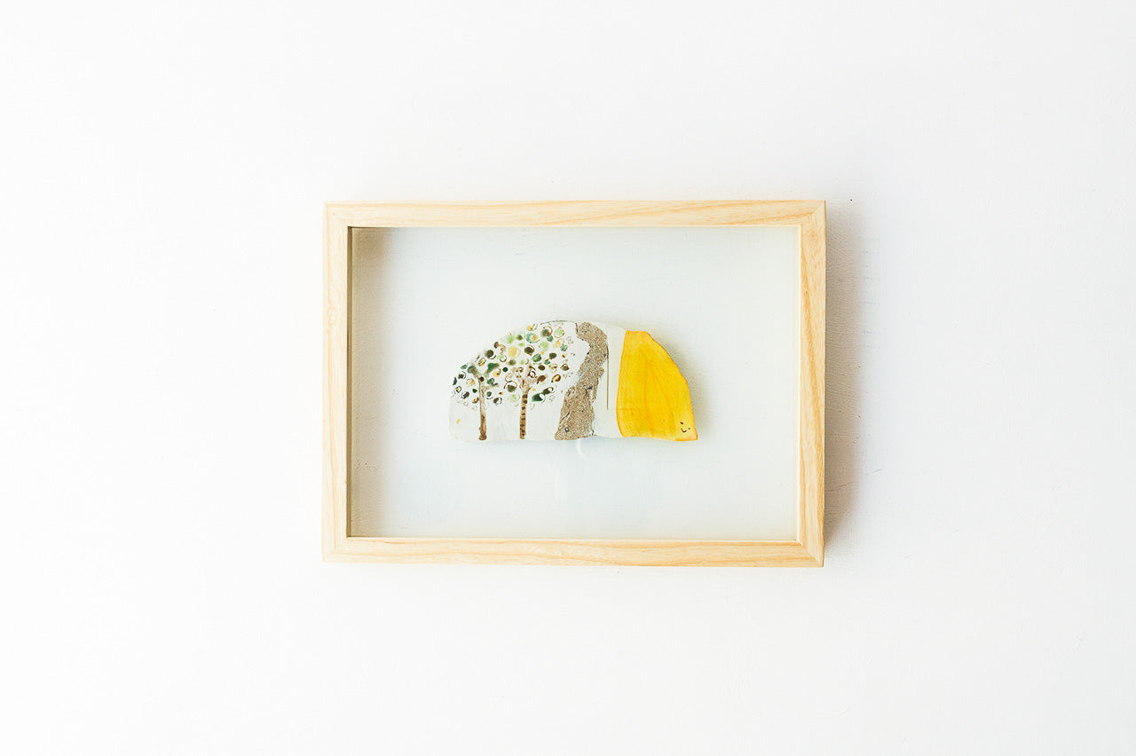 ●22-TO97 Shingo Oka / Porcelain Panel Painting "Citrus Field"