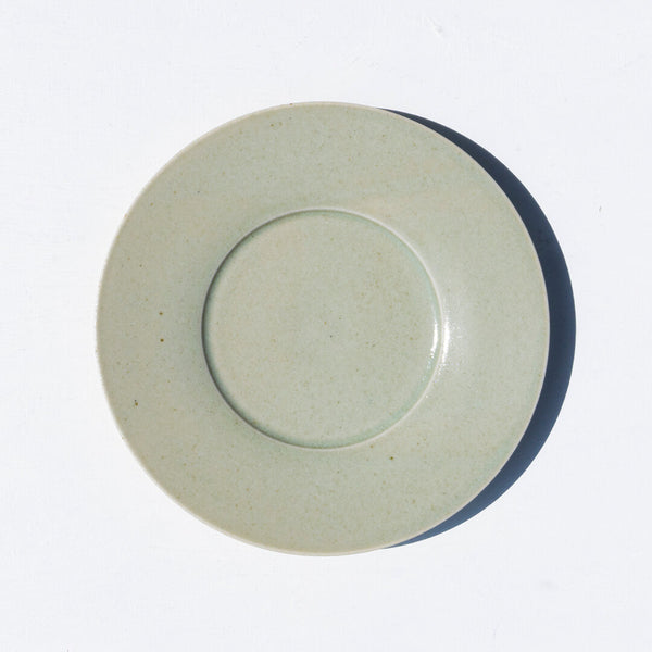 こいずみみゆき 幅広のリム皿 7寸 緑
