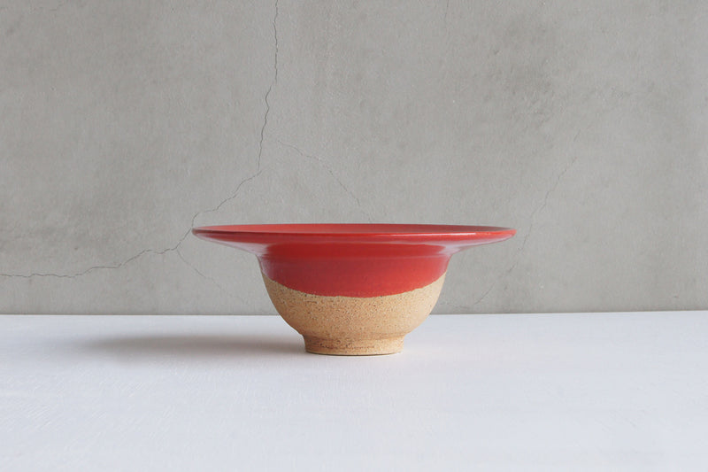 Pottery studio ICHI Mintama Rim Bowl 15cm Red