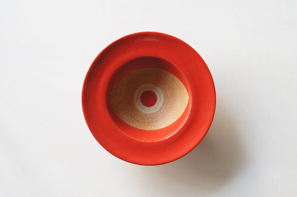 Pottery studio ICHI Mintama Rim Bowl 18cm Red